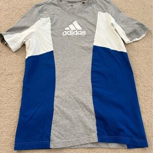 Men’s Adidas Tri-Color Tee in Gray, Blue, and White